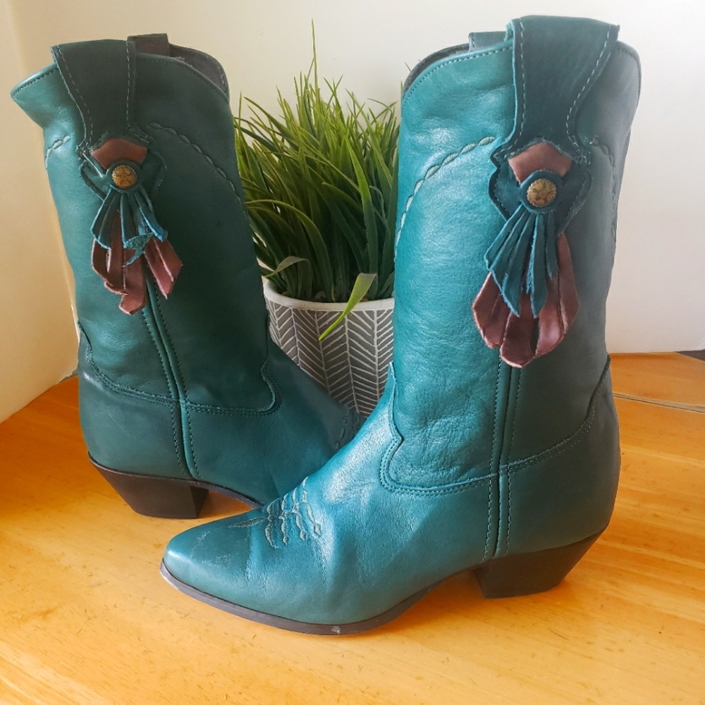 Laredo Leather Tassel Western Cowboy Boots Size 7
